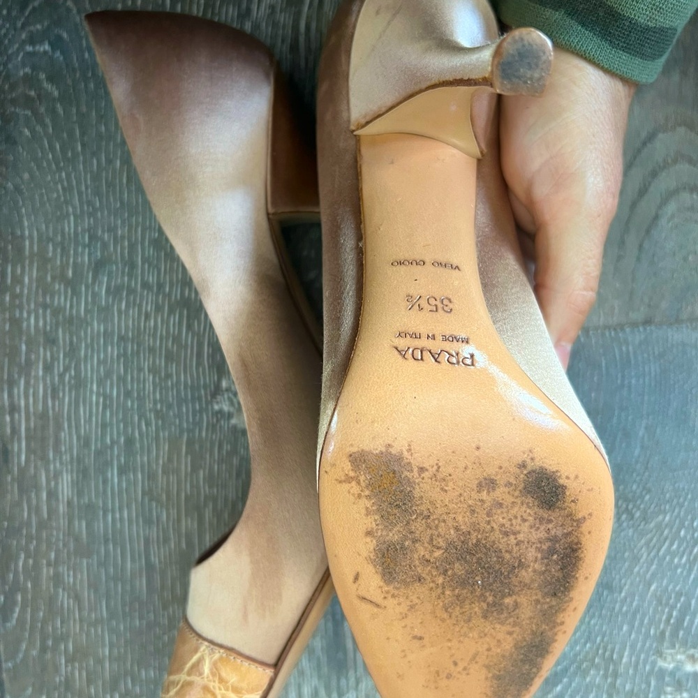 Prada Women's Brown Leather Heels